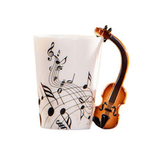 Load image into Gallery viewer, Violin Mug Ceramic Coffee Milk Cup with Handle Gift for Violinist Musicians
