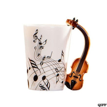 Load image into Gallery viewer, Violin Mug Ceramic Coffee Milk Cup with Handle Gift for Violinist Musicians
