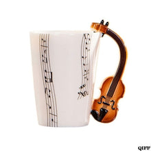 Load image into Gallery viewer, Violin Mug Ceramic Coffee Milk Cup with Handle Gift for Violinist Musicians
